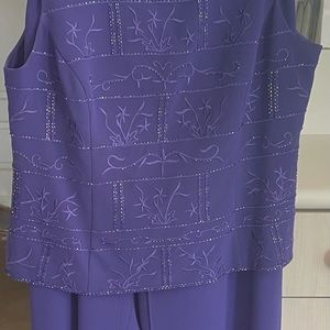 3-Piece Beaded top Evening/ Bridal Pants Ensemble